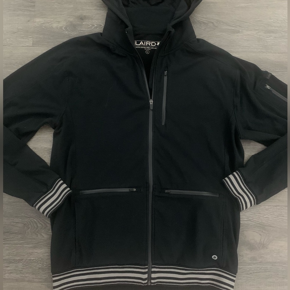 Black Hooded Military-Style Field Jacket